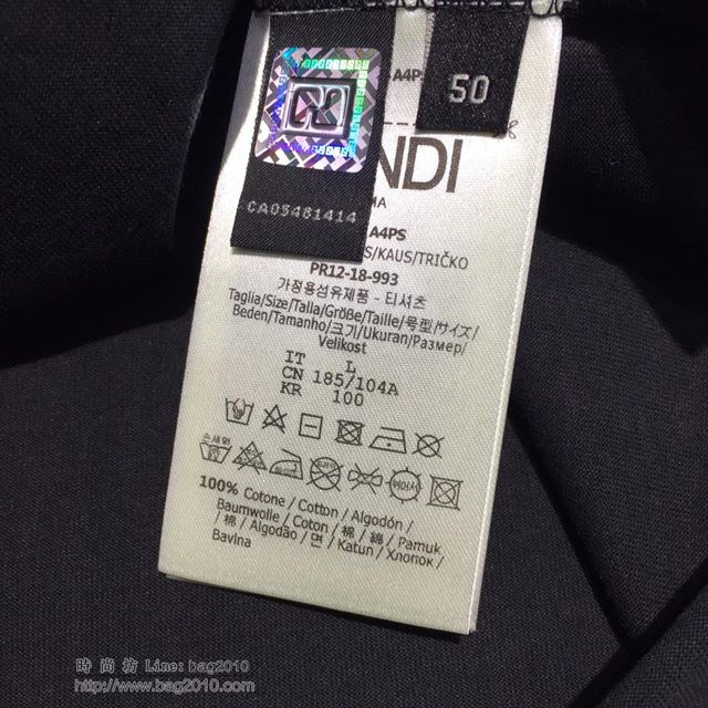 Fendi短袖 19春夏新款 芬迪黑色T恤  tzy1704
